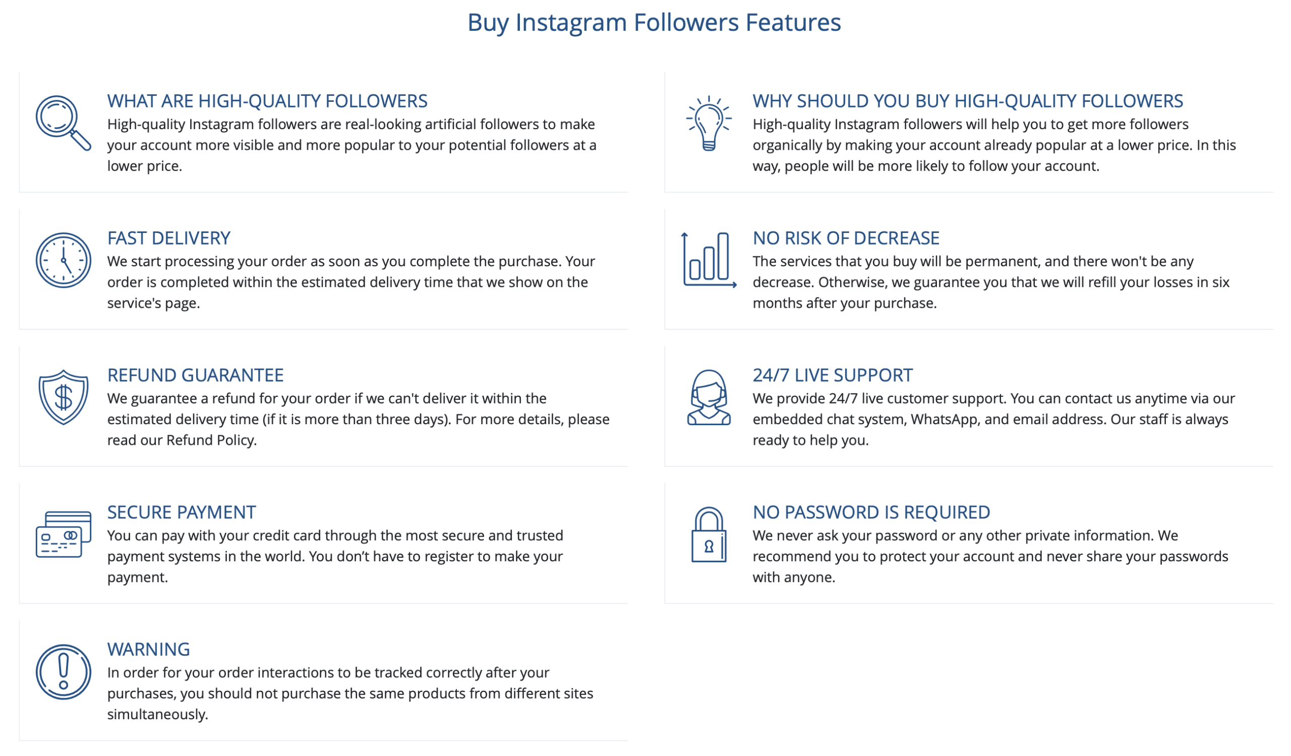 instafollowers review features